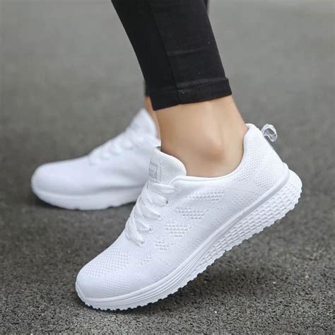 Woman Platform Trainers Fashion Casual Sneakers | White sneakers women ...