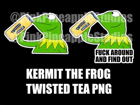 Kermit the Frog Drinking Twisted Tea PNG File, Transparent Background Kermit - Etsy