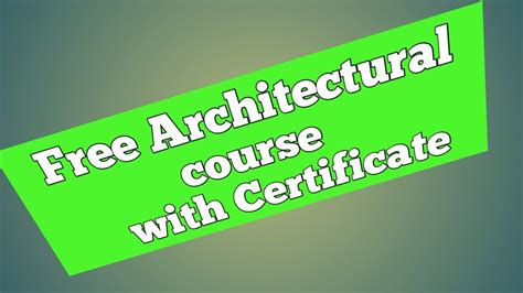 Free Online architectural courses with certificates - YouTube