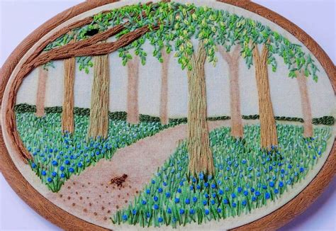 Pin by Donna Harris on Embroidery Pictures | Embroidery leaf, Embroidery craft, Hoop art wall decor