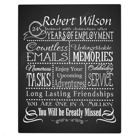 employee retirement gift for boss, long service plaque | Zazzle ...