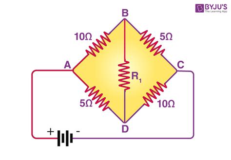 Figure below shows an unbalanced Wheatstone bridge. What is the direction of conventional ...