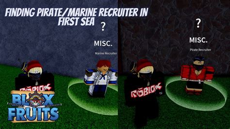 Blox Fruits Tutorial: Finding Marine/Pirate Recruiter in First Sea! - YouTube