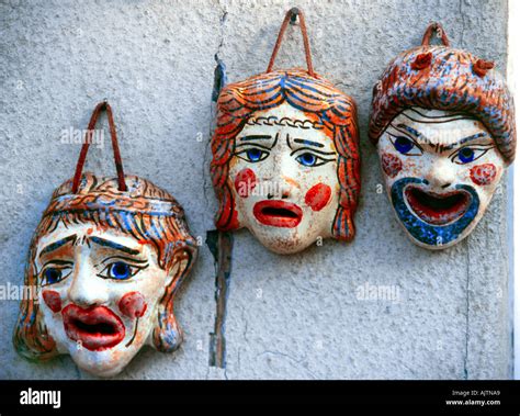 Greek Theatre Actor's Masks Stock Photo - Alamy