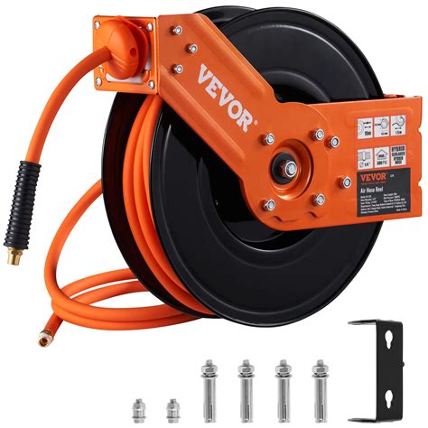 VEVOR Retractable Air Hose Reel, 3/8 IN x 50 FT Hybrid Air Hose Max ...