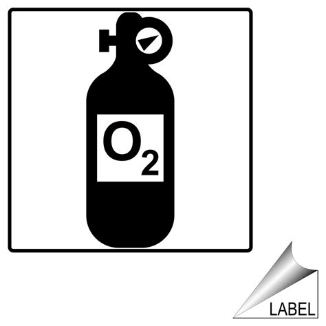 Oxygen Symbol Label LABEL-SYM-109 Cylinders