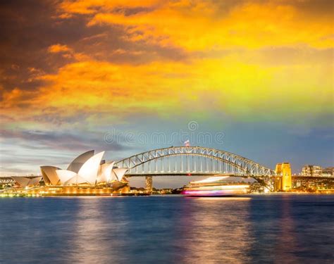 Beautiful Sunset Over Sydney Skyline, Australia Editorial Photography - Image of skyline ...