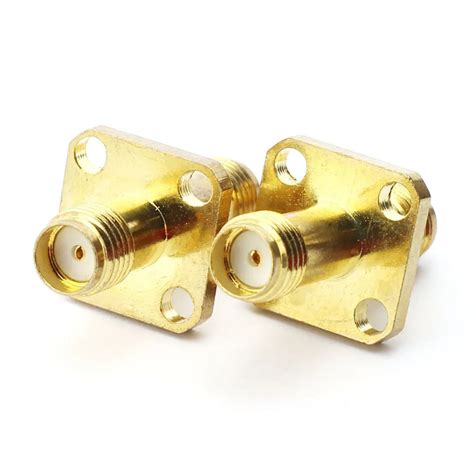 SMA Female to SMA Female Connector with 4 Hole Flange RF Coax Coaxial ...