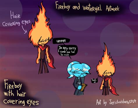 Fireboy with hair covering eyes by jerichoishere1314 on Newgrounds