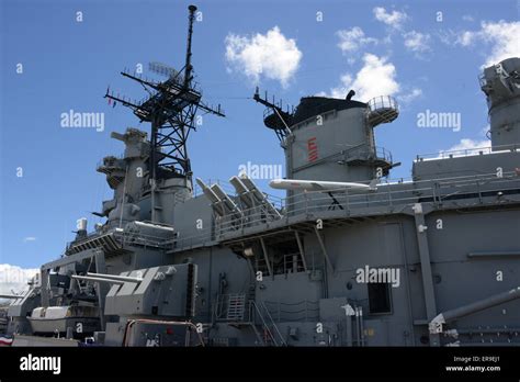 USS Missouri (BB-63), Battleship Missouri Memorial; Hawaii Stock Photo ...