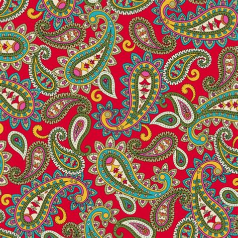 Burgundy, Green And Red Paisley Contemporary Upholstery Fabric By The Yard | ubicaciondepersonas ...