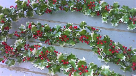 Vintage Christmas Holly Garland over 4 yds. by ToBeJolly on Etsy