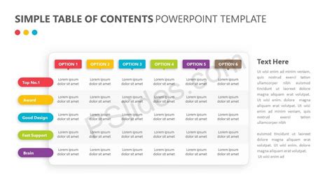 Table Of Contents Design Powerpoint Template