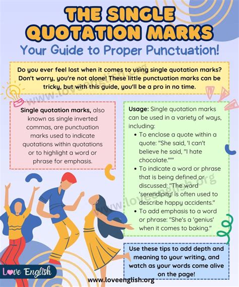 Single Quotation Marks: A Guide to Using Single Inverted Commas in English Grammar - Love English