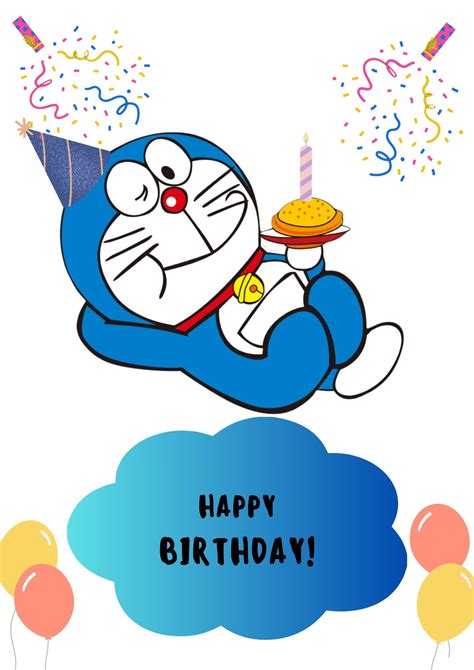 Doraemon Birthday Card Template