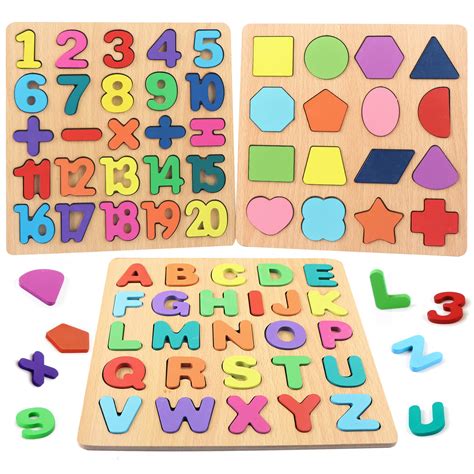 Snapklik.com : Wooden Puzzles For Toddlers, Wooden ABC Alphabet Number ...