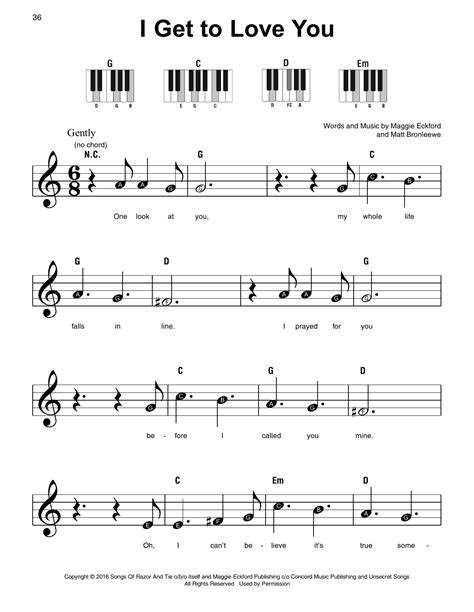 I Get To Love You por Ruelle Partituras para Piano Súper Fácil en Sheet Music Direct