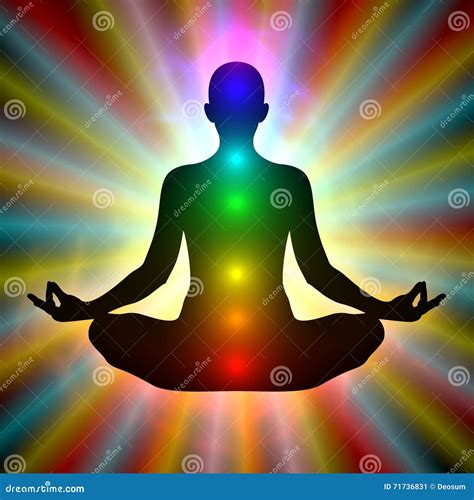 Woman in Meditation - Aura, Chakras Stock Illustration - Illustration of meditation, human: 71736831