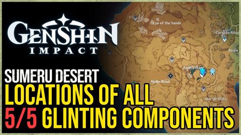 All 5 Glinting Component Locations Genshin Impact - YouTube