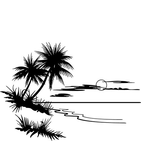 Free Black And White Beach Clip Art, Download Free Black And White Beach Clip Art png images ...