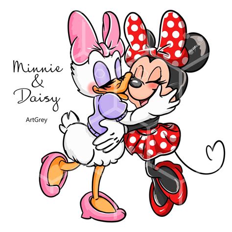 Minnie Mouse Daisy Duck Best Friends Forever Hand-drawn Clip | Etsy