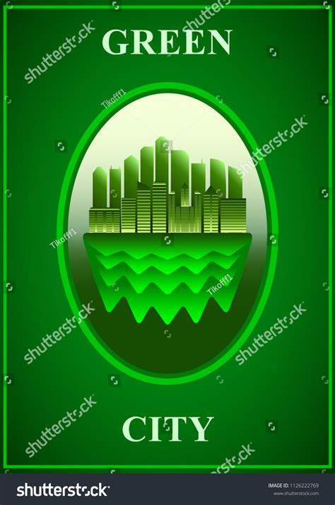 Green City Poster Green Modern City Stock Vector (Royalty Free) 1126222769 | Shutterstock