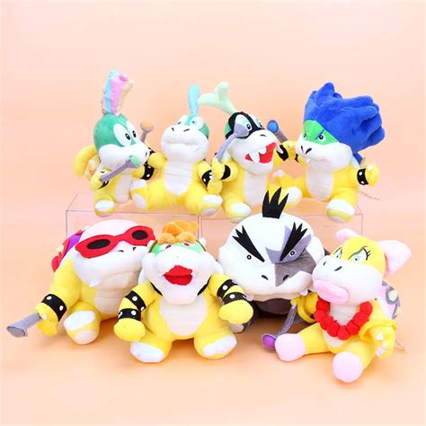 Aliexpress.com : Buy 8pcs/set Super Mario Koopalings Plush Toys Wendy LARRY IGGY Ludwig Roy ...