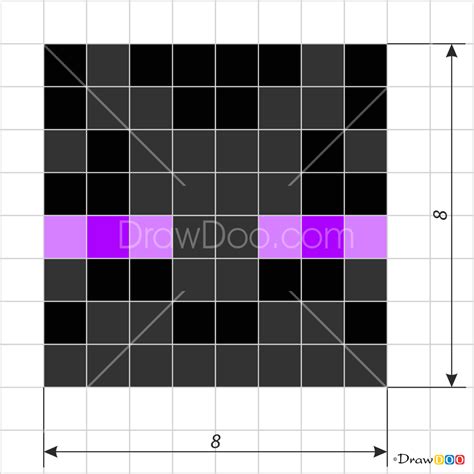 How to Draw Enderman Face, Pixel Minecraft