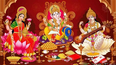 Laxmi Ganesh Saraswati Wallpapers - Wallpaper Cave