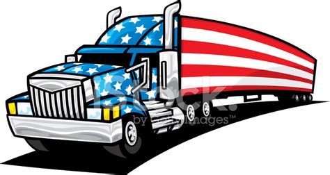 American Flag Semi Truck stock photos - FreeImages.com