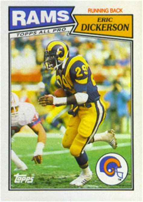 1987 Topps American/UK Eric Dickerson #36 Football Card Value Price Guide