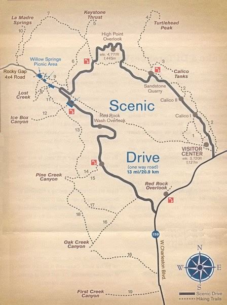 Red Rock Canyon Trail Map - Red Rock Canyon National Conservation Area Las Vegas NV • mappery