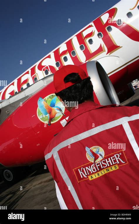 Kingfisher Airlines plane fuselage livery logo Stock Photo - Alamy