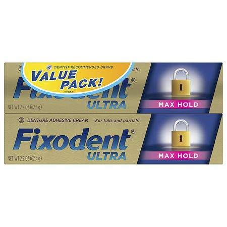 Fixodent Ultra Max Hold Dental Adhesive | Denture adhesive, Dental ...