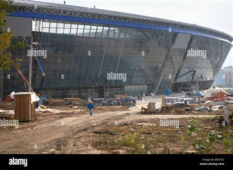 New big modern football stadium construction in Donetsk City (FC ...