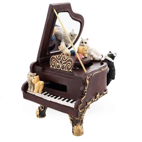 Cats Playing the Piano Animated Figurine with Music Box | Etsy | Cat playing, Music box, Figurines