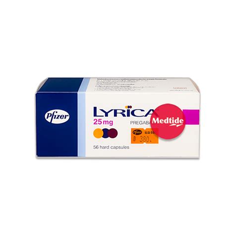 Pregabalin – Lyrica 25 mg 56 capsules/box [กล่อง 4 แผง] – MEDTIDE