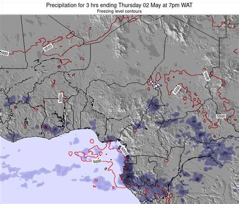 Niger Precipitation for 3 hrs ending Thursday 25 Mar at 7pm WAT