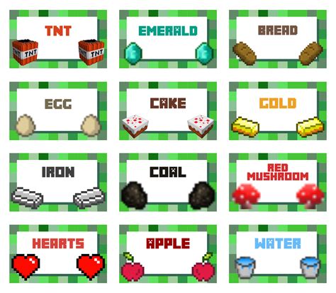 Minecraft Printable Food Labels Martin Printable Calendars | Porn Sex ...