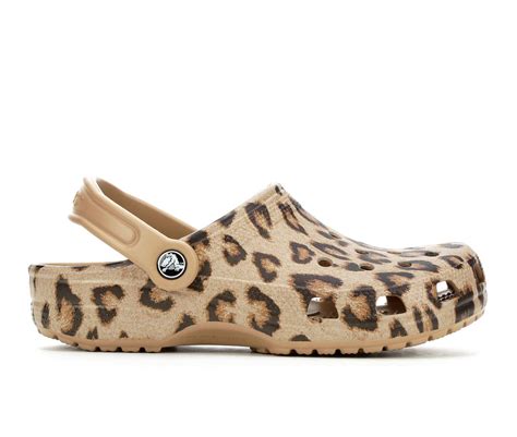 Women's Crocs Classic Leopard Print Clogs in Leopard/Gold Size Men's 9 / Women's 11 Medium in ...