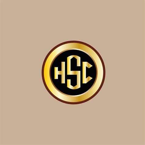 creative HSC letter logo design with golden circle 13528094 Vector Art at Vecteezy