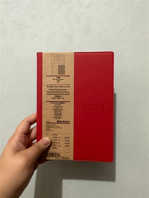 Muji Planner 2023 Monthly/Weekly - B6 size Red, Hobbies & Toys, Stationary & Craft, Stationery ...