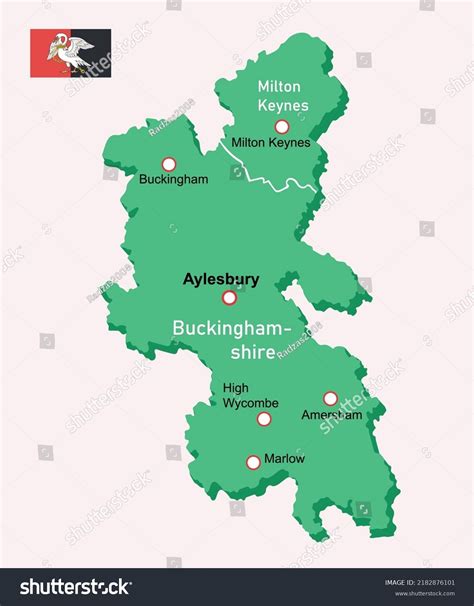 Vector Illustration Buckinghamshire Map England: เวกเตอร์สต็อก (ปลอดค่า ...