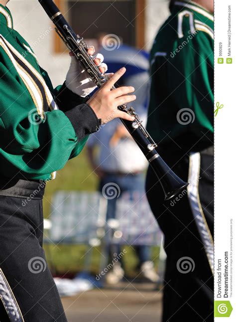 Marching Band Performer Playing Clarinet in Parade Stock Image - Image ...