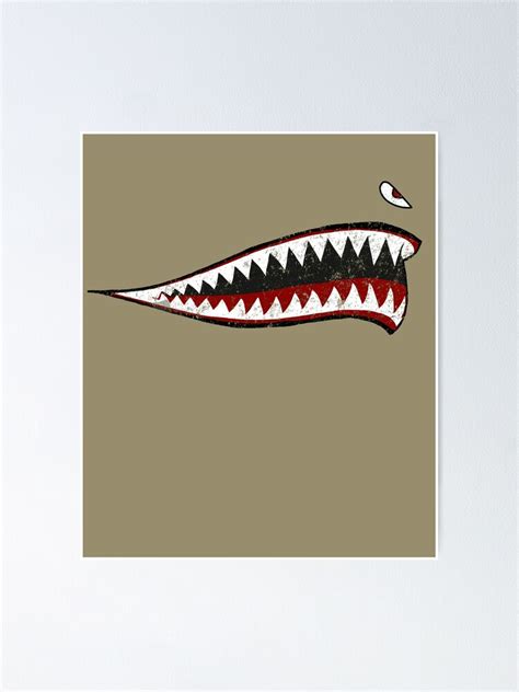 "Shark Teeth P-40 Warhawk Nose Art WWII WW2 Airplane Vintage" Poster by RealPilotDesign | Redbubble