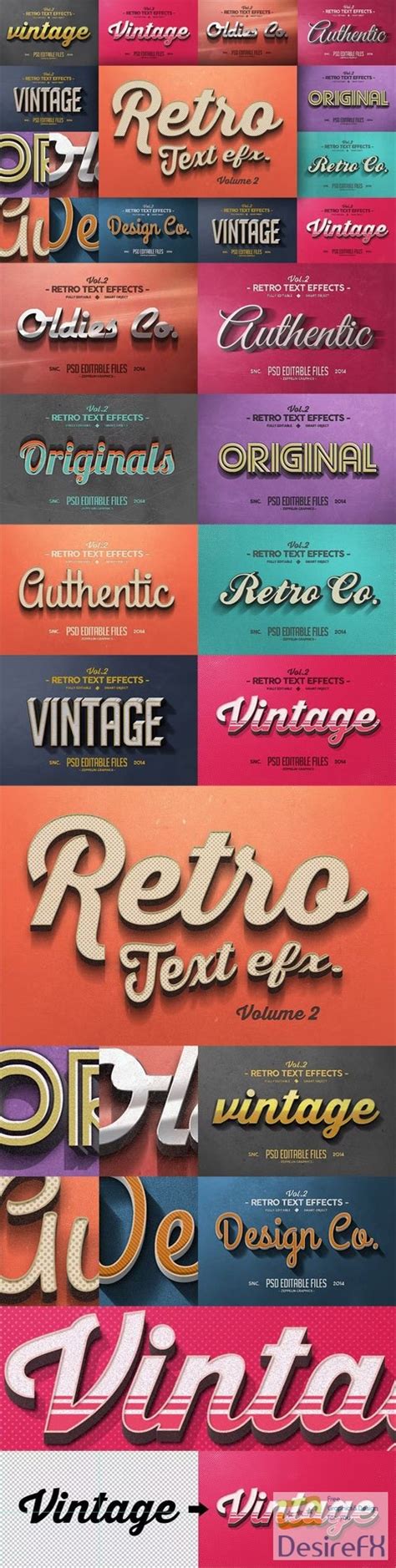 Download Vintage Text Effects Vol.2 for Photoshop - DesireFX.COM