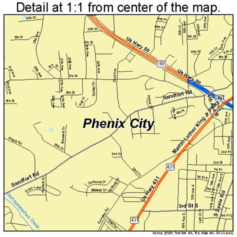 Phenix City Alabama Street Map 0159472