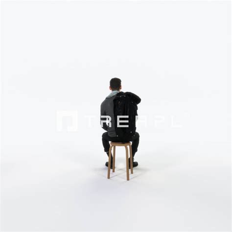 Posture 10B Listening listening Sitting Casual Man - 3D Model by Treapl