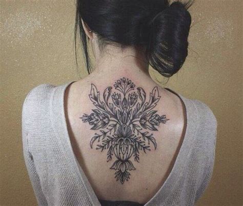 floral | Feminine back tattoos, Floral back tattoos, Neck tattoo