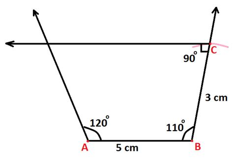 Construction of Quadrilateral where two adjacent sides and three angles are given at Algebra Den